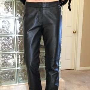 Vakko - Elements by Vakko Black leather pants